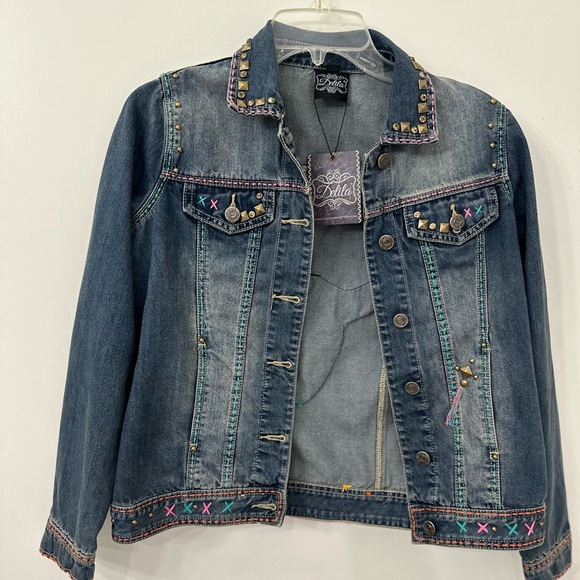 NWT Delia*s Blue embroidered button jacket size Small - Picture 2 of 10
